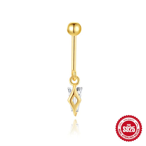 S925 Sterling Silver Love Moon Diamond Flower Vertical Bead Puncture Thread Ear Nail Hot Ear Jewelry