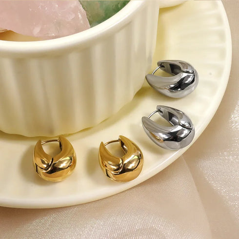 1 Pair Classic Style Commute Geometric Plating 304 Stainless Steel Earrings