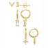 1 Set Classic Style Geometric Inlay Brass Zircon 18K Gold Plated Drop Earrings Ear Studs