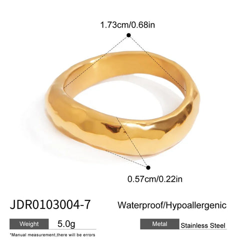 PVD Coated Real Gold Plated Apple 316 Stainless Steel Casual Modern Style Commute Waterproof Non Tarnish Rings