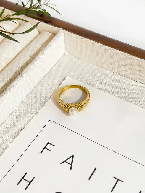 18K Gold Plated Shell Rings