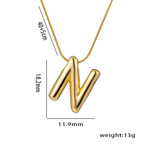 Initial stainless steel plating 18k gold plated necklace