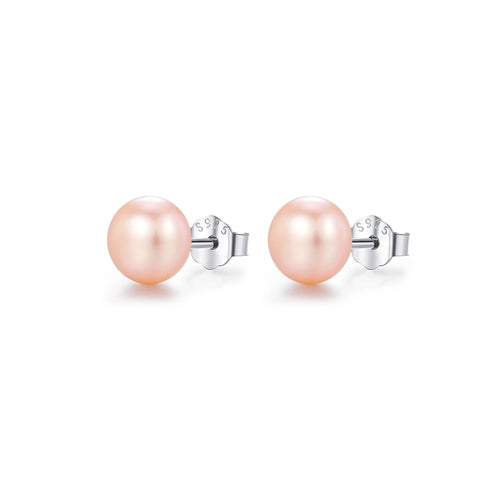 Freshwater pearl sterling silver ear studs
