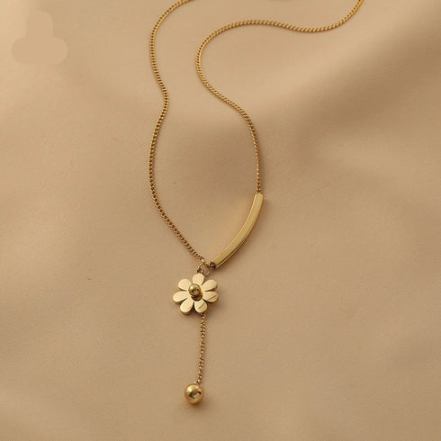 Stainless Steel 18K Gold Plated Sweet Simple Style Plating Inlay Daisy Shell