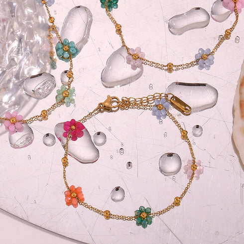 18K Gold Plated Beaded Plating Necklace