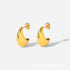 Semicircle plating stainless steel 18k gold plated ear studs