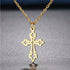 Vintage Cross 304 Stainless Steel 18K Gold Plated Necklace cable chain
