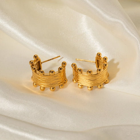 Plating stainless steel 18k gold plated earrings