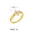 Shiny Stainless Steel Zircon Ring Non-Fading Women's Unique Design Gold Plated Office Party Date Holiday Elegant Vintage Luxury Romantic Classic Style