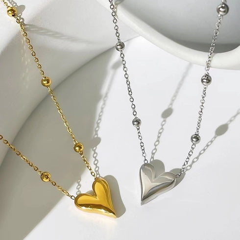 18K Gold Plated Sweet Heart Shape Pendant Necklace