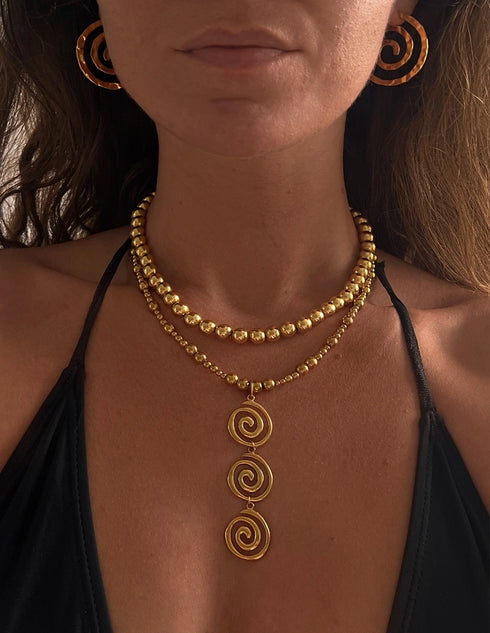Solid color 18k gold plated beaded necklaces