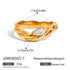 Ladies Classic Style Stainless Steel Ring With Zirconia 18K Gold Plated Oval And Tear Drop Patterned Ring Size 7 For Travel