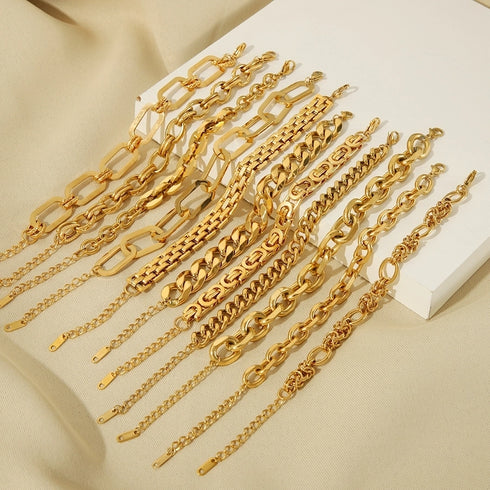 Hip-Hop Punk Classic Gold Plated Bracelets In Bulk