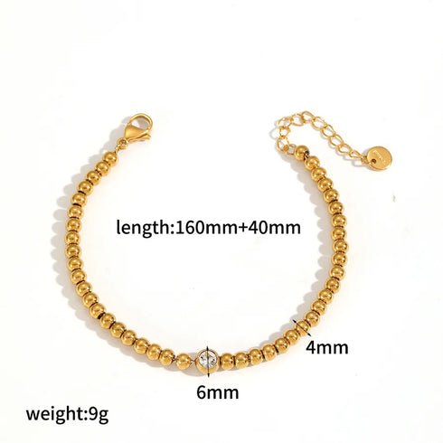 Geometric Heart 304 Stainless Steel Zircon Bracelet Light Luxury High-end Jewelry Non-fading Accessories for Women INS Style