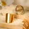 14K Gold Plated Simple Style Polishing Solid Color Open Rings