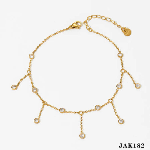 Zircon 16K Gold Plated Inlay Anklet