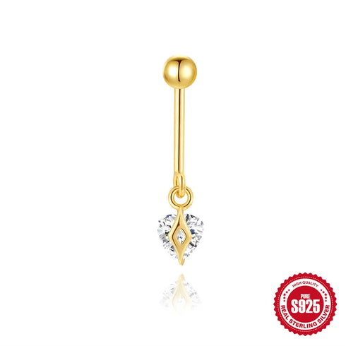 S925 Sterling Silver Love Moon Diamond Flower Vertical Bead Puncture Thread Ear Nail Hot Ear Jewelry