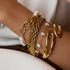 PVD Coated Real Gold Plated Geometric 316 Stainless Steel Modern Style Waterproof Non Tarnish Rings Bracelets Necklace