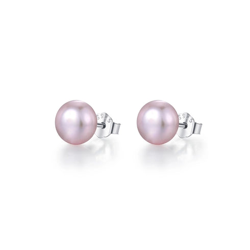 Freshwater pearl sterling silver ear studs