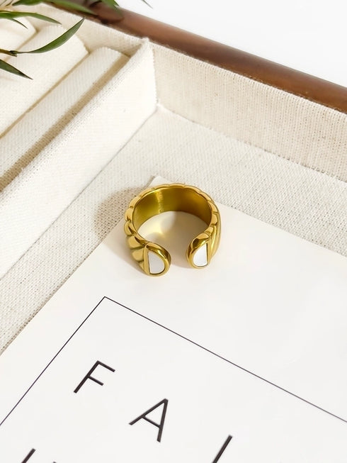 18K Gold Plated Shell Rings