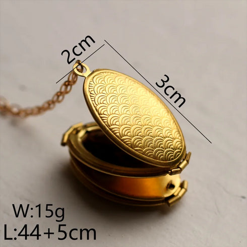 Locked photo necklace pendant Necklace cable chain