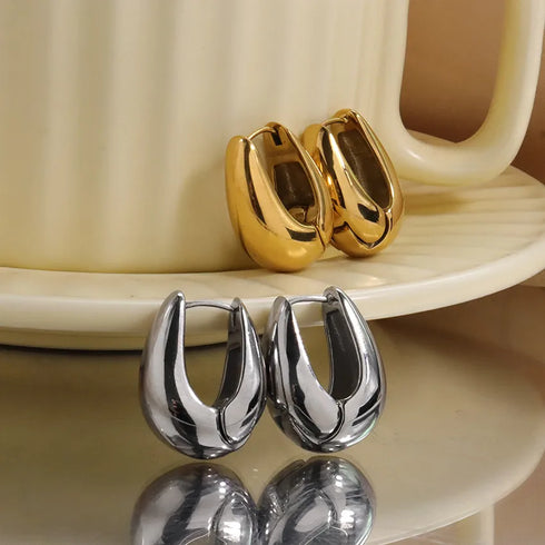 1 Pair Classic Style Commute Geometric Plating 304 Stainless Steel Earrings