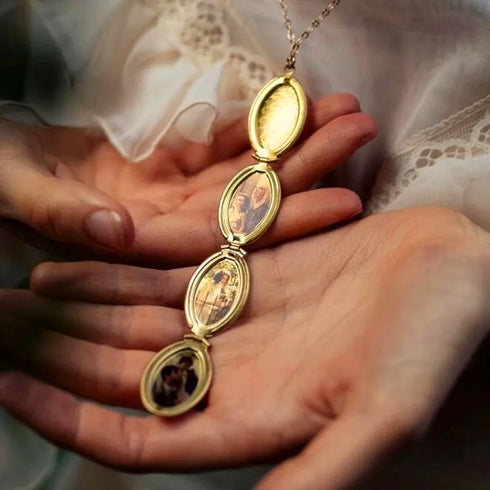 Locked photo necklace pendant Necklace cable chain