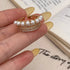 Elegant Pearl Zircon Open Ring Simple Versatile Design Minimalist Luxury Trendy Finger Ring For Women Geometric Pattern