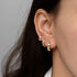 1 Set 925 Sterling Silver Solid Color K Gold Plated White Gold Plated Earrings