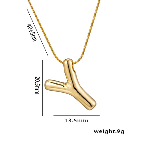 Initial stainless steel plating 18k gold plated necklace