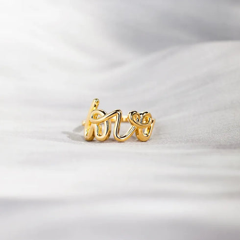 Hot sale s925 sterling silver personalized LOVE English ring female fashion simple ins style Index ring