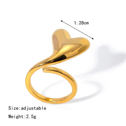304 Heart Shape Rings 18k