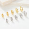 1 Set 925 Sterling Silver Solid Color K Gold Plated White Gold Plated Earrings