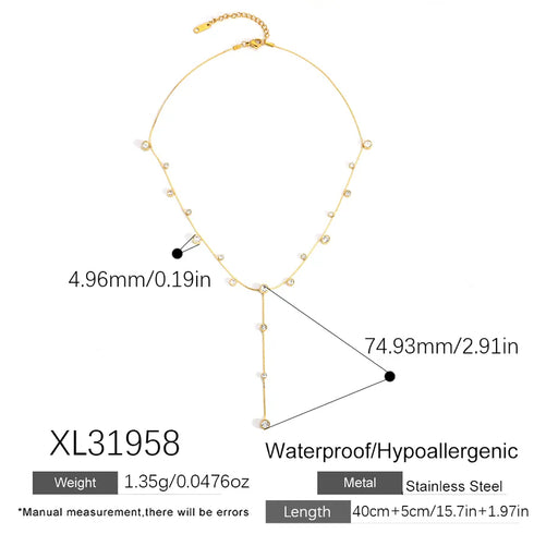 Gypsophila Inlaid Diamond Heart Chain