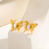 Shiny Zircon Butterfly Knot Flower Stud Earrings Women's Elegant Stainless Steel Jewelry Fashionable Minimalist Style