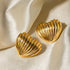 Heart Shape 304 Stainless Steel 18K Gold Plated Ear Studs