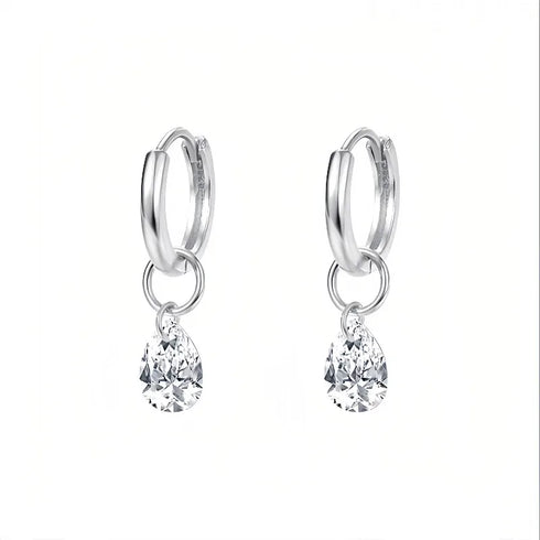 S925 Pure Silver 14K Gold Plated Waterdrop Earrings Women's Unique Design Sensation Ear Jewelry Simple Style Geometric Pattern