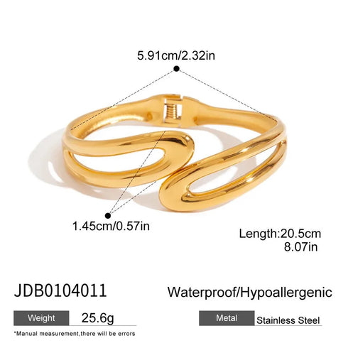 PVD Coated Real Gold Plated Geometric 316 Stainless Steel Modern Style Waterproof Non Tarnish Rings Bracelets Necklace
