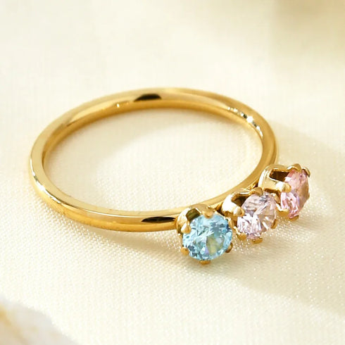 Elegant Fashion Simple High-Grade Inlaid Zircon Ring Stainless Steel 18K Gold Plating Women's Ring Exquisite Female Ornament