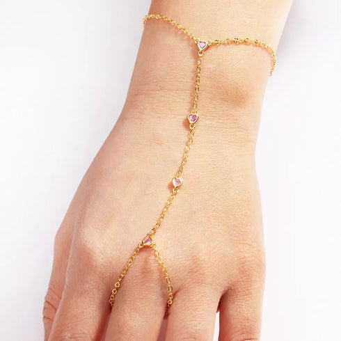 Wholesale Jewelry Cute Sweet Simple Style Splicing Copper Zircon 18K Gold Plated White Gold Plated Bracelets