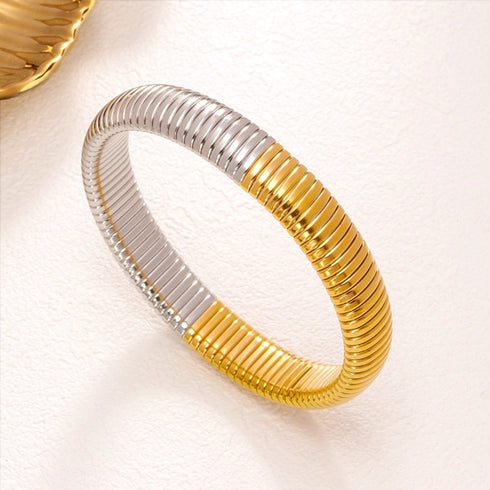 Solid color titanium steel plating gold plated bangle