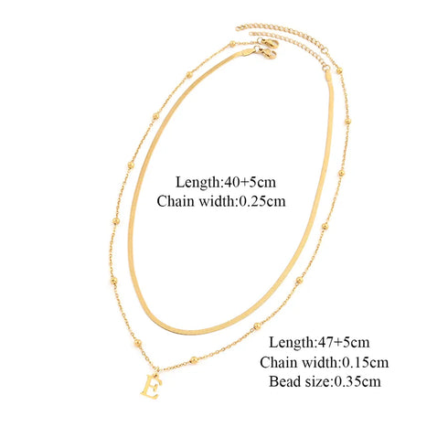 Casual Style Letter Stainless Steel Pendant Necklace with ball chain snake chain