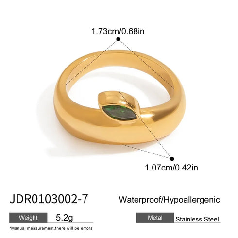 PVD Coated Real Gold Plated Apple 316 Stainless Steel Casual Modern Style Commute Waterproof Non Tarnish Rings