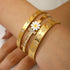 Elegant Fashion Simple High-end Geometric Four-leaf Flower Small Daisy Flower Inlaid Zircon Stainless Steel 18k Gold Plated Women's Bracelet All Seasons