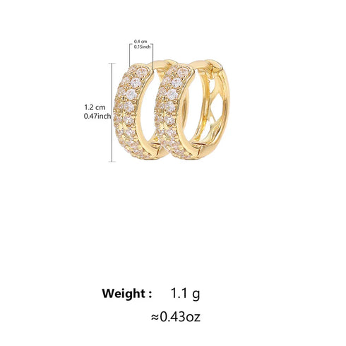 Fashionable Bubble Leaf Zircon Ear Cuff Ultra Shiny Stylish Earring Women's Geometric Pattern Stainless Steel Hoop Earrings