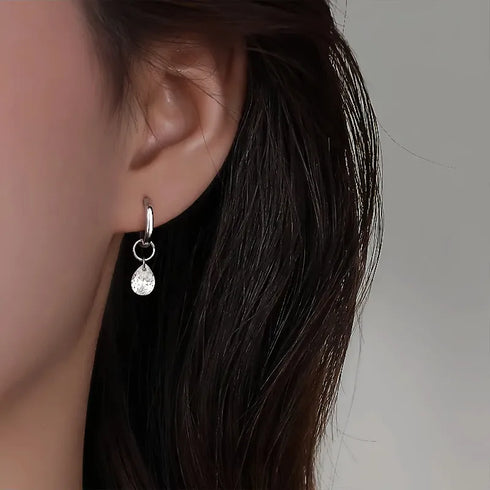 S925 Pure Silver 14K Gold Plated Waterdrop Earrings Women's Unique Design Sensation Ear Jewelry Simple Style Geometric Pattern