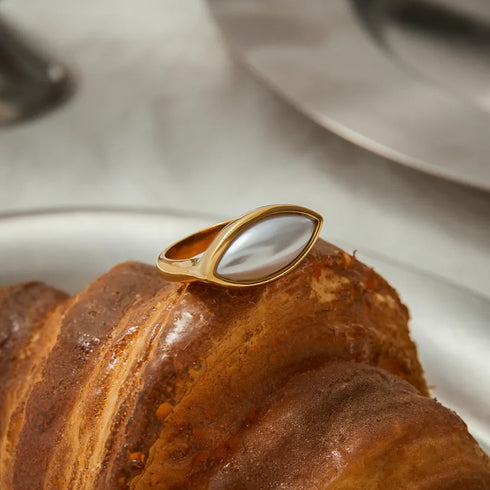 PVD Coated Real Gold Plated Geometric 304 Stainless Steel Casual Elegant Waterproof Non Tarnish Rings