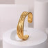 Exaggerated Style Fashion Stainless Steel Bracelet Plated 18K Gold Geometric Texture Luxury Hand Jewelry