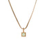 Square 304 Stainless Steel Zircon Pendant Necklace