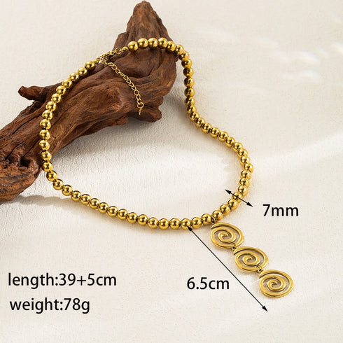 Solid color 18k gold plated beaded necklaces